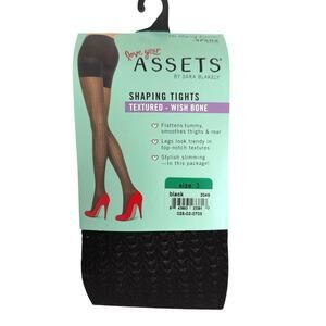 New in package Assets shaping textured tights black wishbone size 3